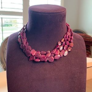 REBECCA COLLINS 4 strand tumbled Indian Ruby necklace